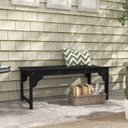 Slatted Wooden Garden Bench, Curved Seat Front Porch Bench, Black