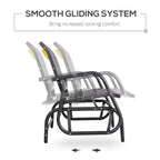2-Person Outdoor Glider Bench Patio Double Swing Rocking Chair Loveseat w/Power Coated Steel Frame for Backyard Garden Porch, Grey