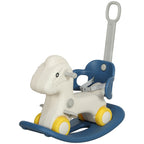 4 in 1 Rocking Horse for Toddles 1-3 Years with Detachable Push Handle & Balance Board, Blue