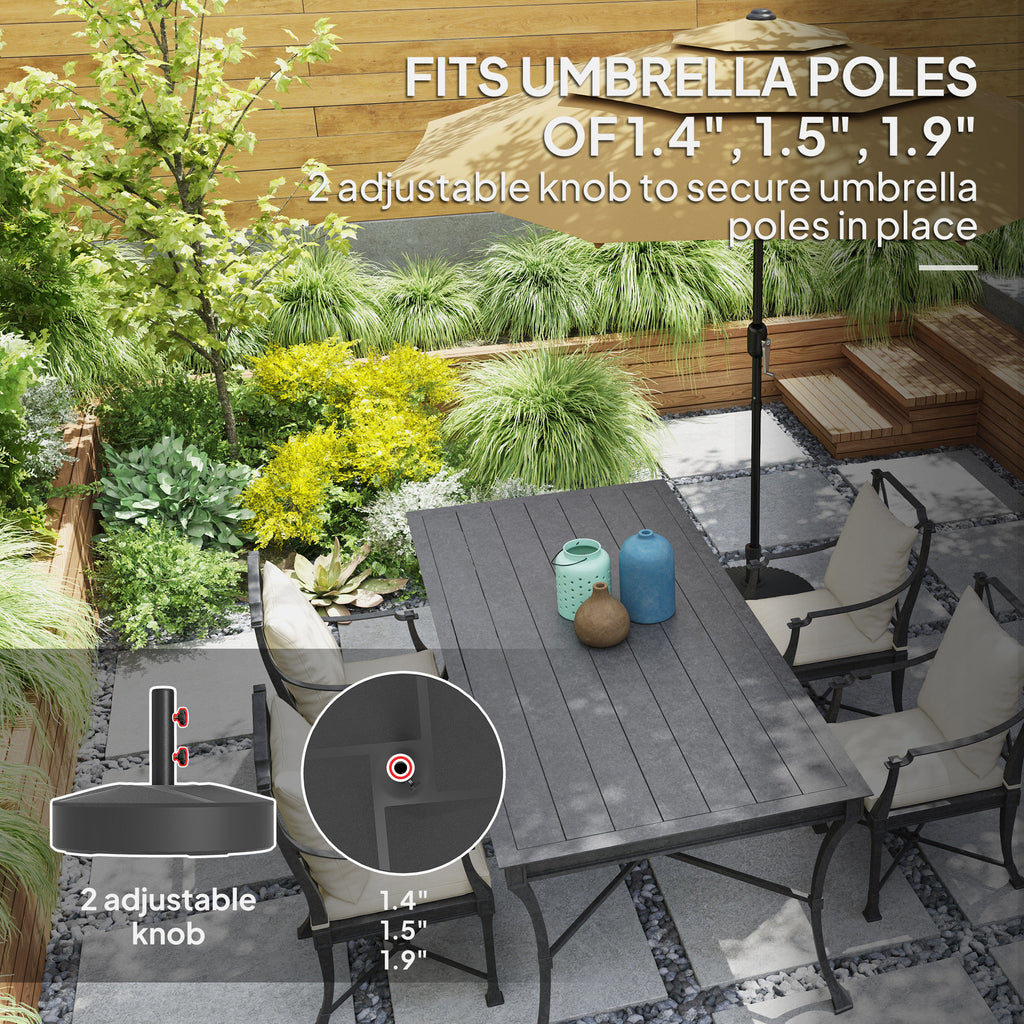 Patio Umbrella Base Holder, Heavy Duty Outdoor Umbrella Stand Base, Filled Up to 66lbs with Stand or 55lbs with Water for Garden, Poolside, Black