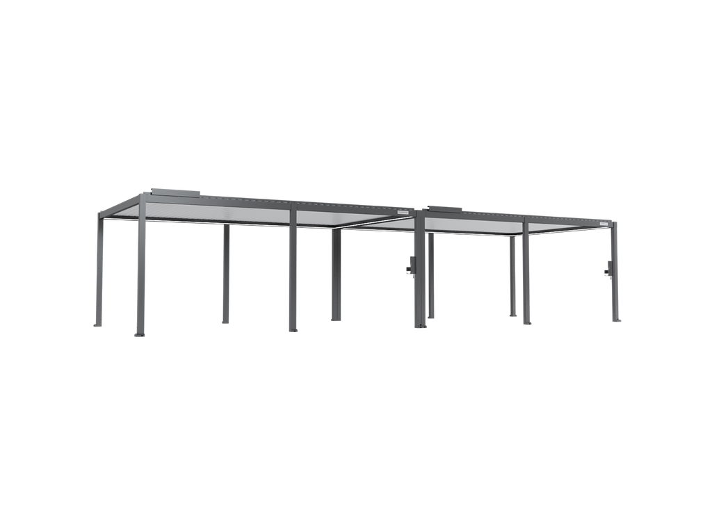 POWER+ Gen 2 Motorized Pergola 13'L x 40'W Gray with White Louvers 6063-T5 Aluminum 8'2'' H