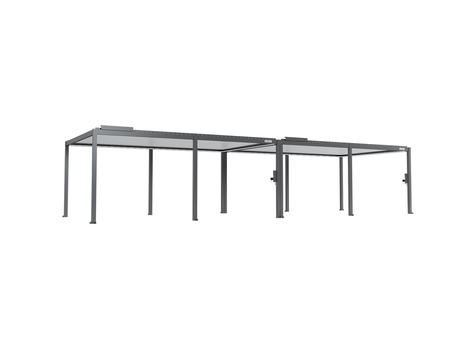 POWER+ Gen 2 Motorized Pergola 13'L x 40'W Gray with White Louvers 6063-T5 Aluminum 8'2'' H