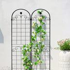 4 Pack Metal Garden Trellis for Climbing Plants with Galvanized Tubes, Easy Assembled Rustproof Plant Support, 80" L x 87" H, Black