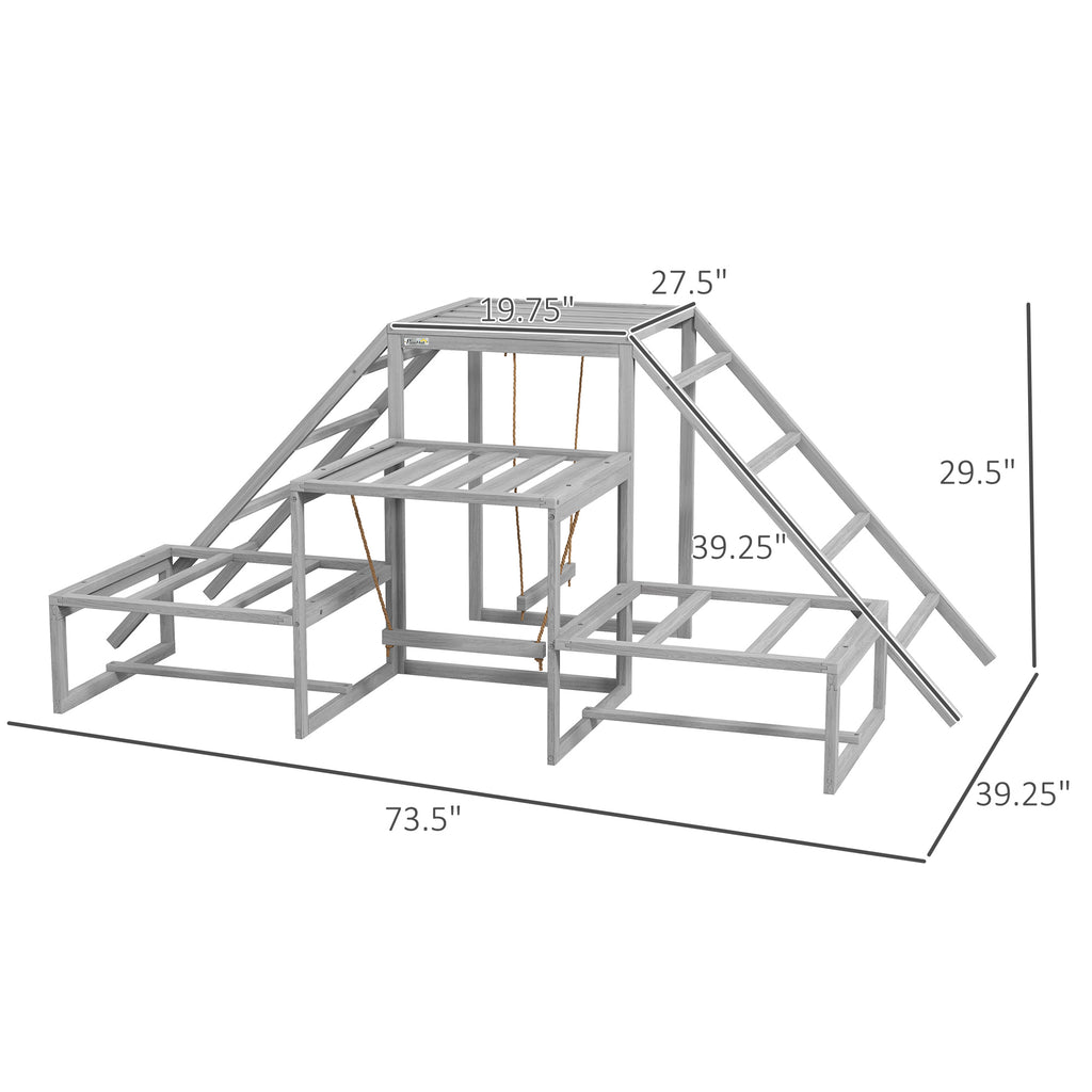 Chicken Roost Toys for Chickens Hens, Coop Accessories with Wood Stand, Ladder Platforms, for 10-15 Chickens