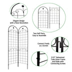4 Pack Metal Garden Trellis for Climbing Plants with Galvanized Tubes, Easy Assembled Rustproof Plant Support, 80" L x 87" H, Black