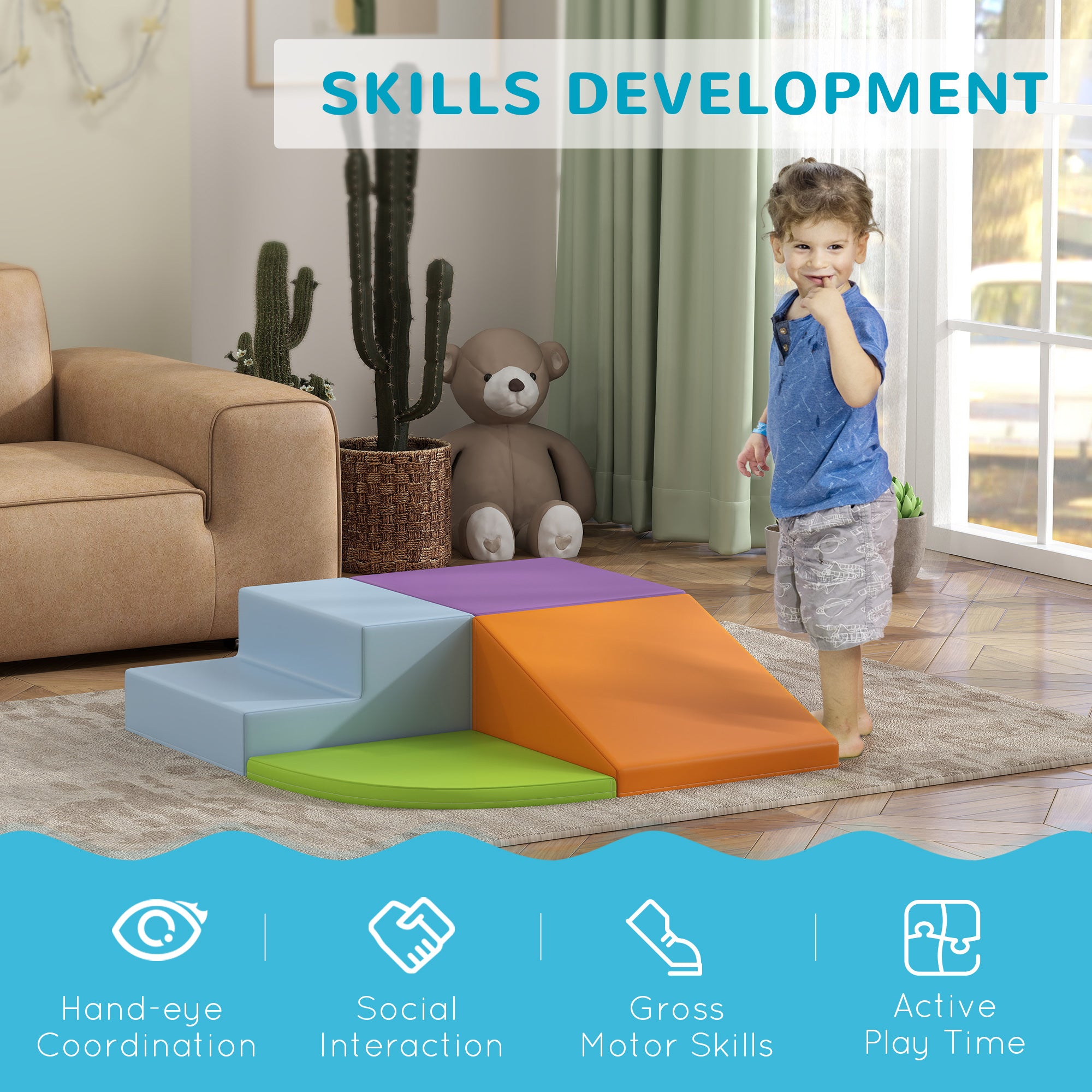 Foam Play Set for Toddlers and Children Crawling or Sliding, Assorted