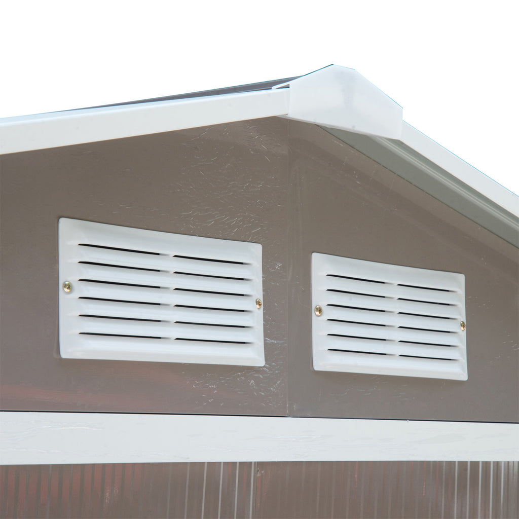 7' x 4' Outdoor Storage Shed, Garden Tool Metal Shed with Foundation Kit, Double Lockable Door, Air Vents and Sloping Roof, for Backyard, Patio, Lawn, Gray
