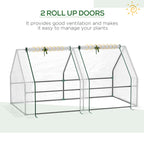 Portable Mini Greenhouse, Outdoor Garden with Large Zipper Doors and Water/UV PE Cover, 5.9' x 3' x 3', White