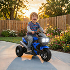 6V Kids Motorcycle, Battery-Operated Mini Electric Motorbike with Forward/Reverse Switch, Horn, Blue