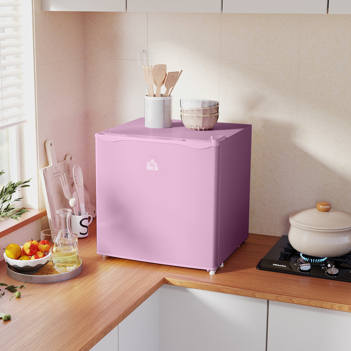 1.1 Cu.Ft Countertop Mini Freezer, Compact Upright Freezer with Removable Shelves, Pink