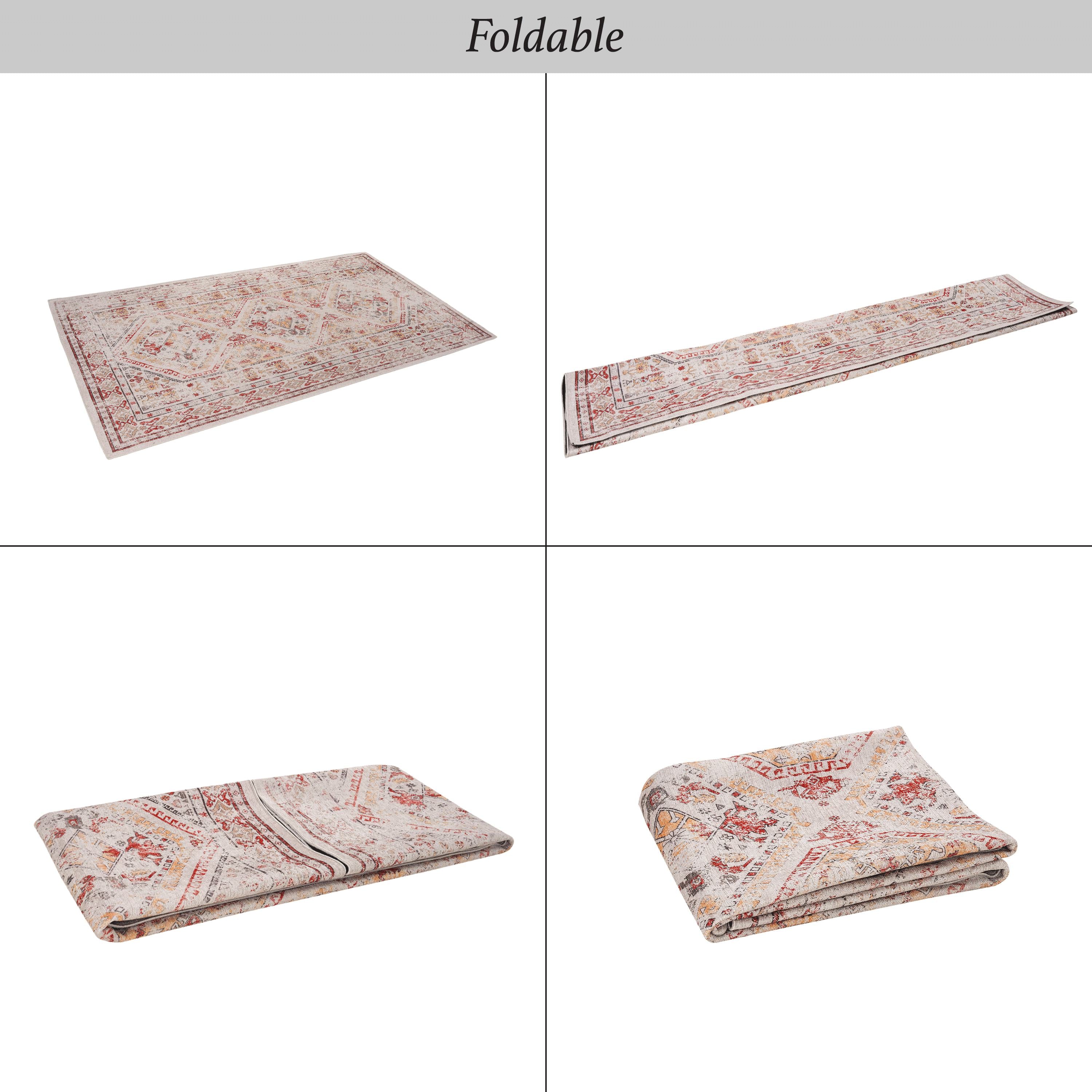 3x5 Non-Slip Machine Washable Area Rug with Low-Pile, Non-Shedding Kid and Pet Friendly Carpet, 36" L x 60" W x 0.15" H, Beige