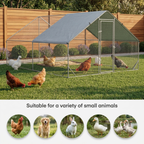 Large Chicken Coop Metal Chicken Run with Waterproof and Anti-UV Cover, Spire Shaped Walk in Fence Cage Hen House for Outdoor and Yard Farm Use, 1" Tube Diameter, 9.8' x 13.1' x 6.6'