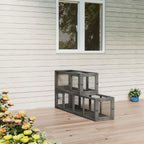 Wooden 98" Cat Tunnel for Outdoor with Combinable Design, 8 Doors, Dark Gray
