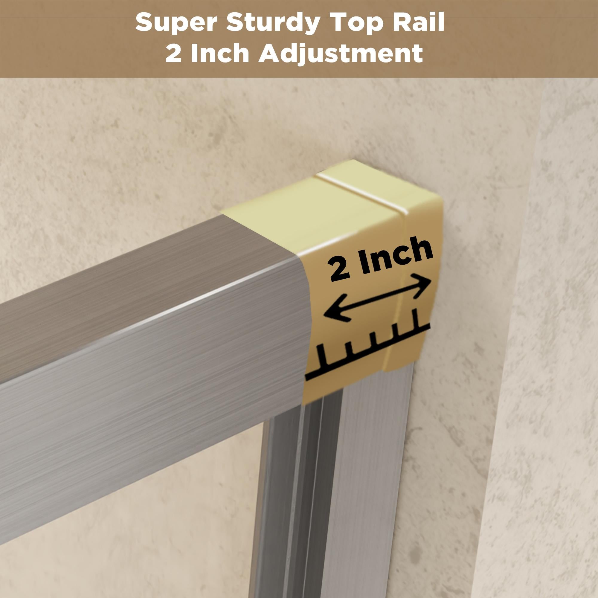 Double Sliding Shower Door with Explosion-Proof Safety Film and Stainless Steel Handle, Panel for Bathroom, 48" L x 0.5" W x 72" H, Brushed Nickel