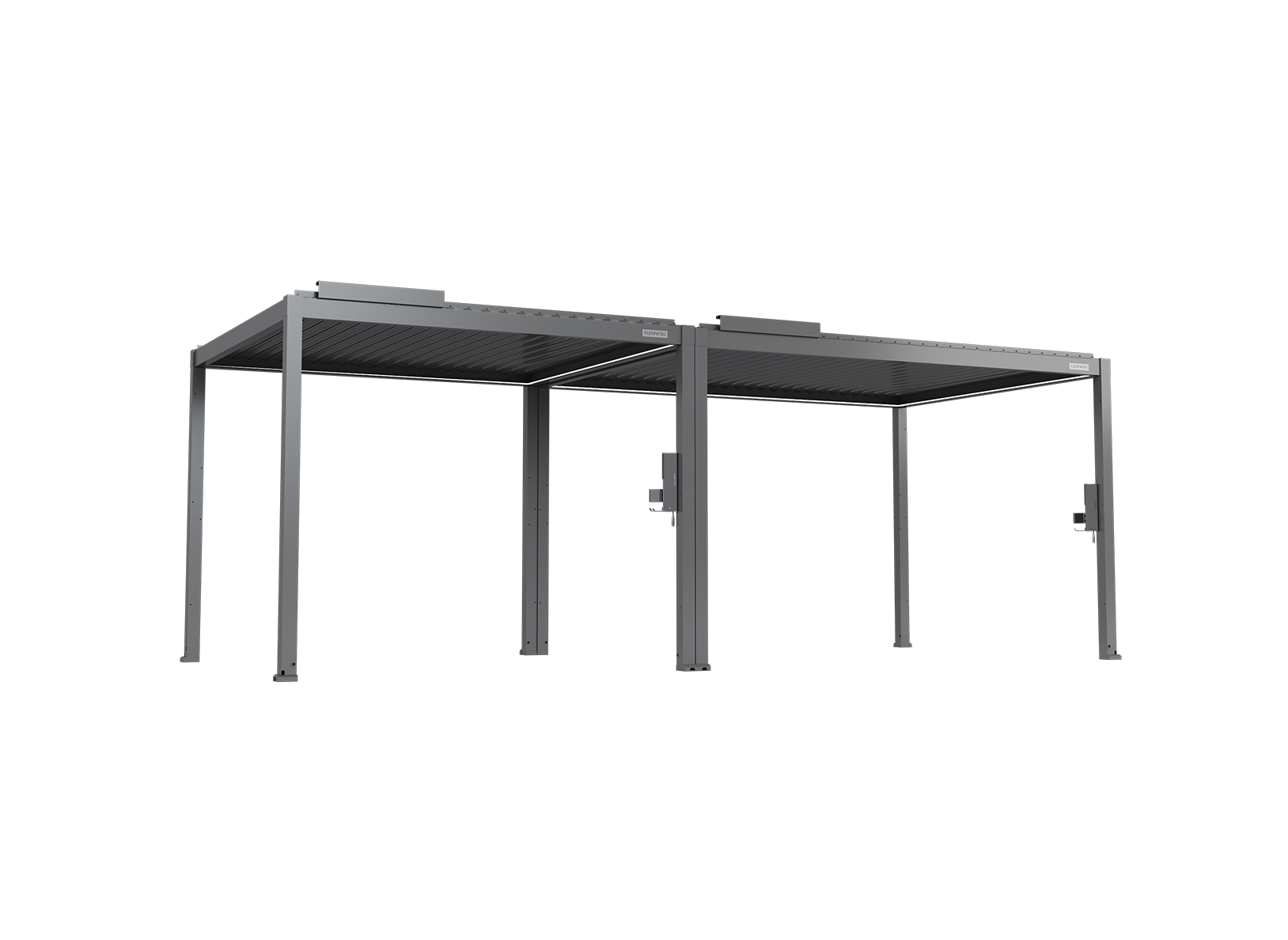 POWER+ Gen 2 Motorized Pergola with Motorized Louvers, 10'L x 23'W, Gray, 6063-T5 Aluminum