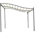 10' x 10' Steel Outdoor Pergola Gazebo, Patio Canopy with Weather-Resistant Fabric and Drainage Holes for Backyard, Deck, Garden, Cream White