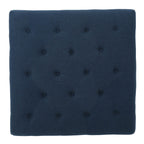 Tufted Ottoman with Upholstered Polyester Blend, Button Tufting, Turned Feet, 40.5" x 40.5" x 16.9", Navy Blue