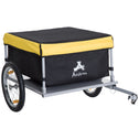 Bicycle Cargo Trailer, Two-Wheel Bike Luggage Wagon Trailer with Removable Cover, Fits 20" - 26" Bicycle Wheels, Yellow