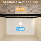 Double Sliding Shower Door with Explosion-Proof Safety Film and Stainless Steel Long Handle, Panel for Bathroom, 60" L x 0.5" W x 60" H, Matt Black