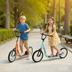 Youth Scooter Kick Scooter for Kids 5+, Max Load 220 LBS., with Adjustable Handlebar, 16" Inflatable Wheels, Dual Brakes, Blue