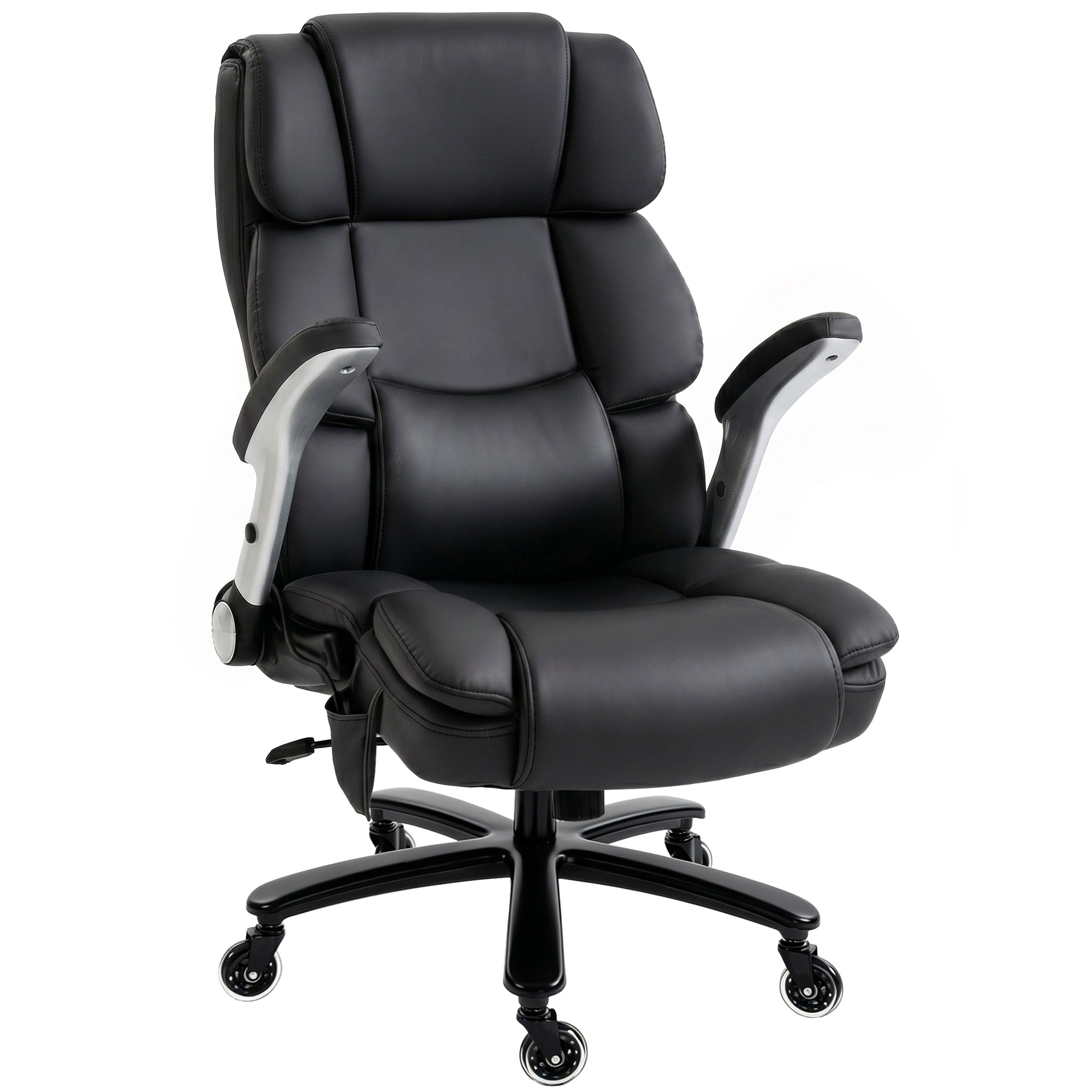 Ergonomic Office Chair with Inflatable Adjustable Lumbar Support, 400 Lbs Heavy Duty High Back Desk Chair, Black