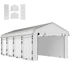Carport Replacement Sidewall Panel for 10' x 15' Carports, UPF50+ Waterproof Replacement Side Wall Cover, White