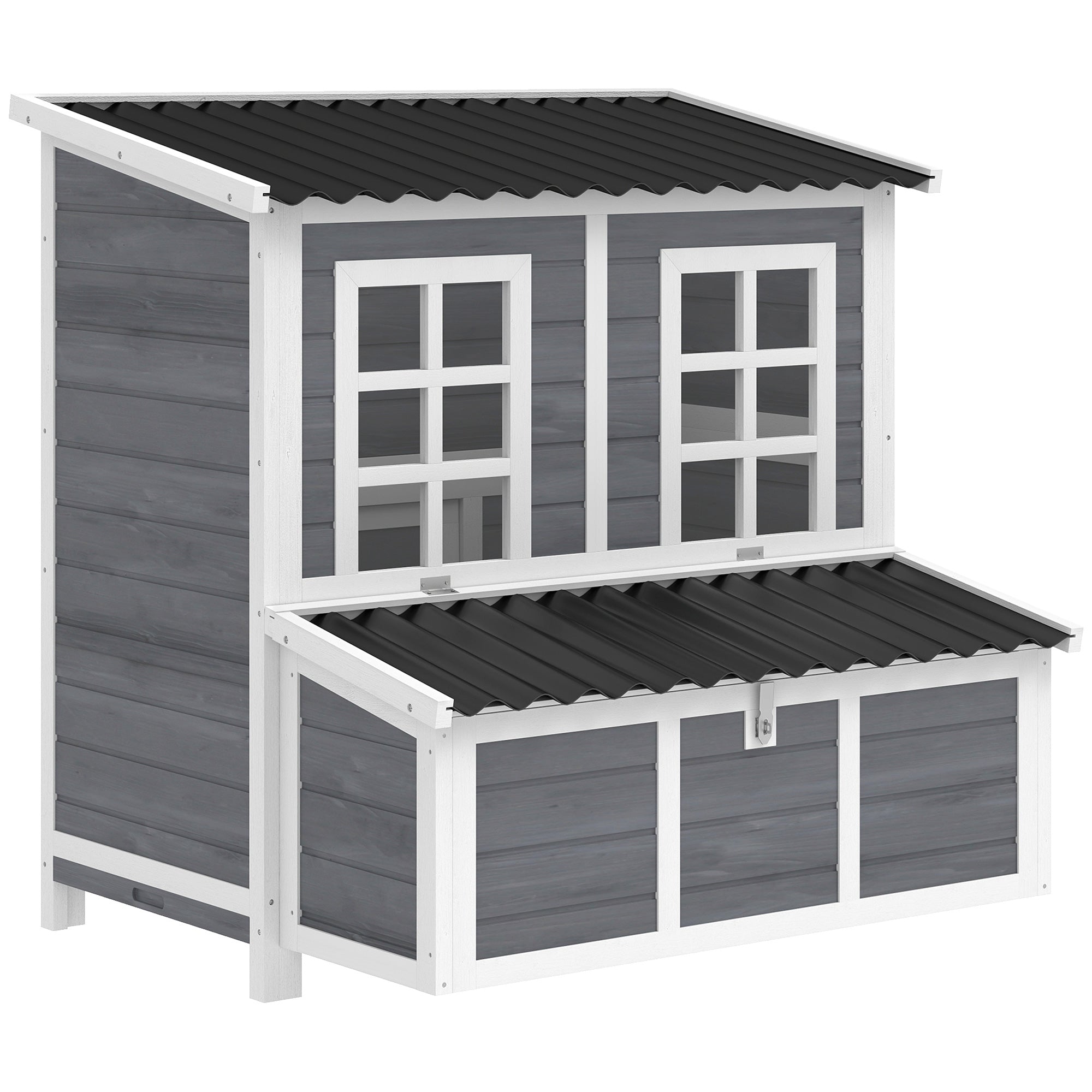 Wooden Chicken Coop with Nesting Box, Pull-Out Tray, Waterproof Roof, 39" Chicken House for 2-4 Chickens, Rabbits