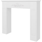 Freestanding Fireplace Surround, Modern Fireplace Mantel with Leg for Electric Fireplaces, 44.7" W x 40" H, White
