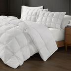 Luxuriously Soft Standard Overfilled Pillow Protector with 100% Polyester Microfiber, 3D Puff Stitching, Zipper Closure, 28" L x 20" W x 0.13" H, White