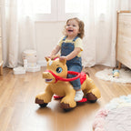 Ride On Horse Toy, 12V Battery Powered Ride on Toy with Carrot Toy, Comb and Sound, Electric Rocking Horse for Toddlers