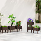 Plastic Raised Garden Bed with Legs, Self Watering Elevated Planter Boxes with Drainage Holes and Plugs, Easy Assembly