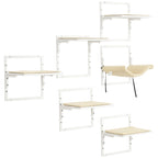 Cat Shelves for Indoor Cats, 6Pc Modern Cat Wall Furniture with Adjustable Height Jumping Platforms & Hammock, Cream White