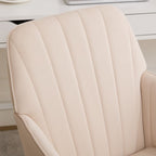 Adjustable Ergonomic Swivel Chair with Velvet Cushion and Golden Base, Office Chair, 25" L x 23" W x 38" H, khaki