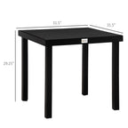 Patio Dining Table for 4, Rectangular Aluminum Outdoor Table for Garden Lawn Backyard, Black