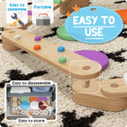 Kids Balance Beam, Wooden Balance Board with Stepping Stone for 3-8 Years
