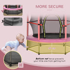 Φ5FT Kids Trampoline with Enclosure Net for Age 3 to 6 Years Pink
