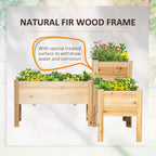 Raised Garden Bed Set of 3, Wooden Elevated Planter Box with Legs and Bed Liner, for Backyard and Patio to Grow Vegetables, Herbs, and Flowers, Natural