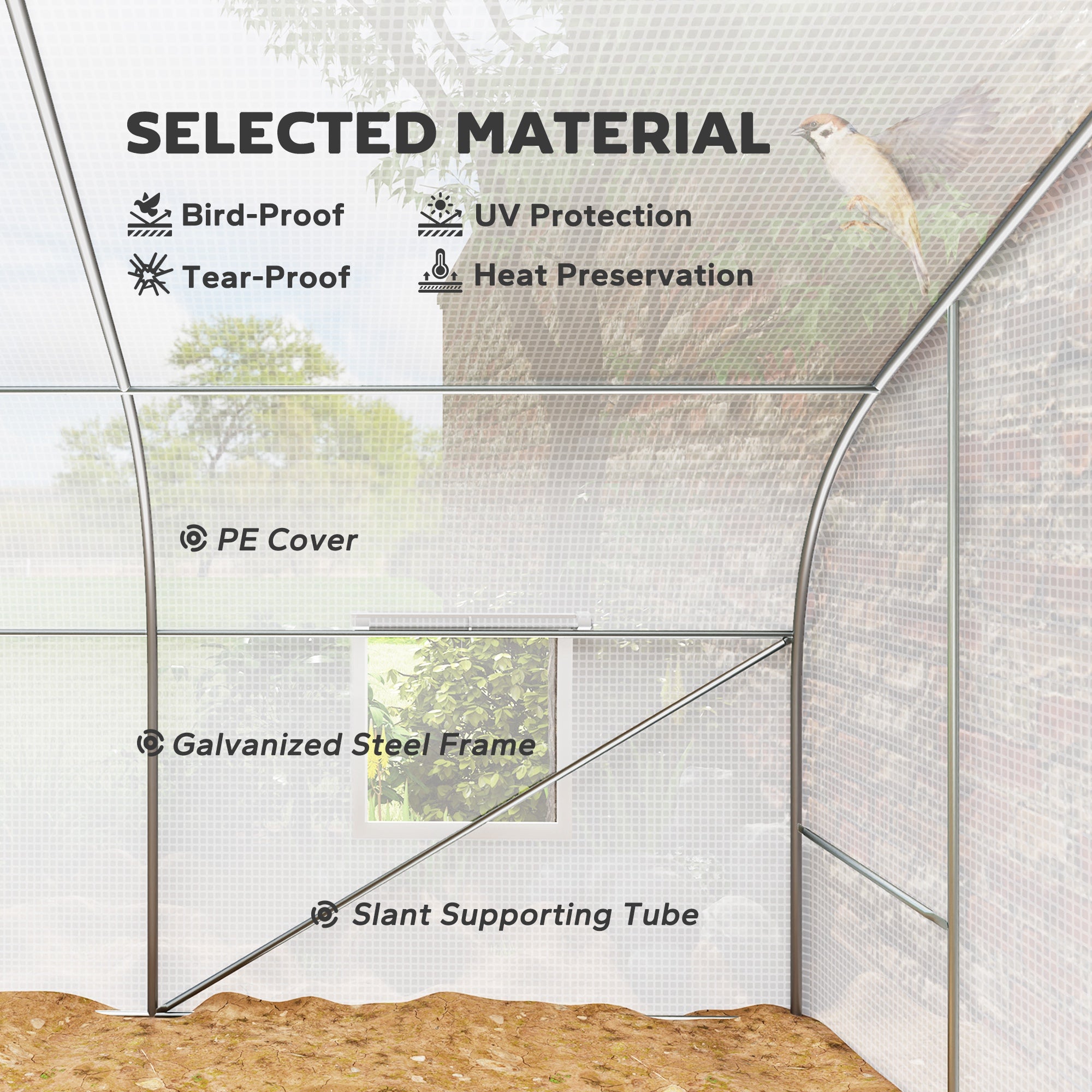 Walk In Tunnel Greenhouse, Portable Outdoor Plant House with Roll Up Doors