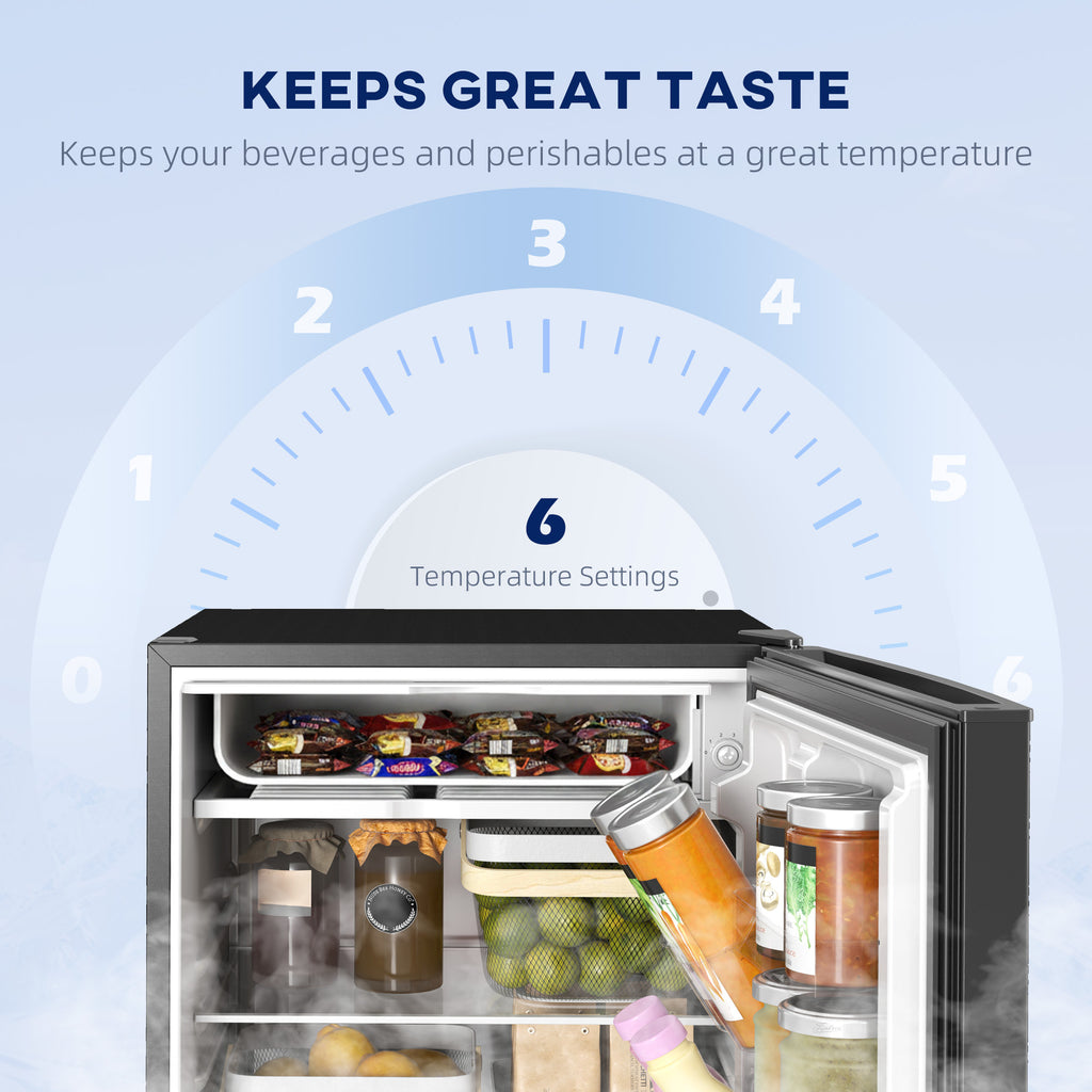 4.5 Cu.Ft Mini Fridge, Single Door Refrigerator with Freezer, Wheels, Adjustable Thermostat, Reversible Door, Black