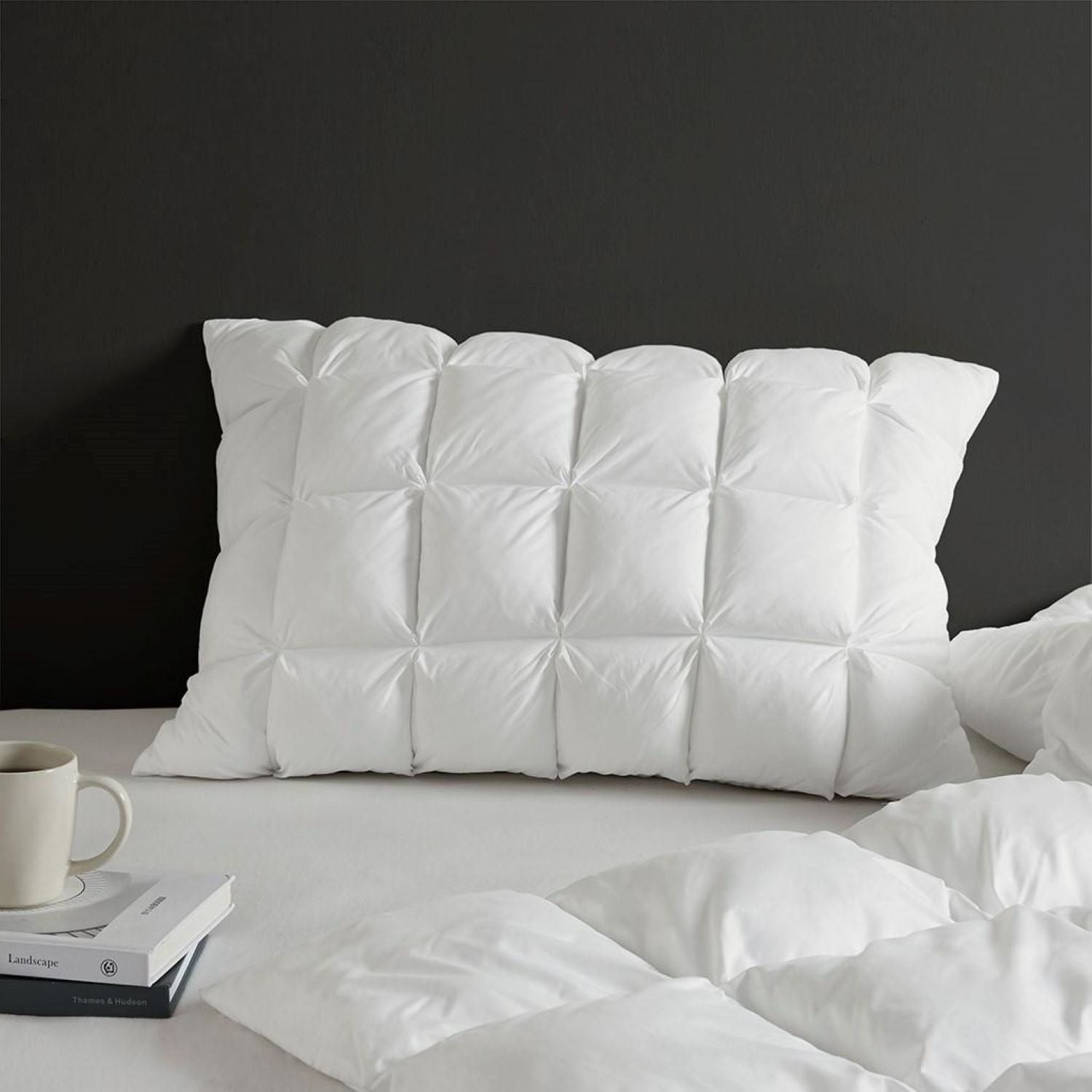 Luxuriously Soft Standard Overfilled Pillow Protector with 100% Polyester Microfiber, 3D Puff Stitching, Zipper Closure, 28" L x 20" W x 0.13" H, White