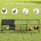 Large Metal Chicken Coop, Chicken Run with Waterproof & Anti-UV Cover for 3-5 Poultry, Outdoor Poultry Cage Rabbit Hutch