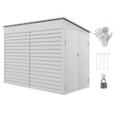 Garden Shed 4.6ft x 9ft Lockable for Lawn Mower Garden Yard, White