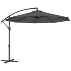 10' Cantilever Tilt Offset Patio Umbrella w/ UV & Water Safe Material & Cross Base (Weight Not Included), Gray