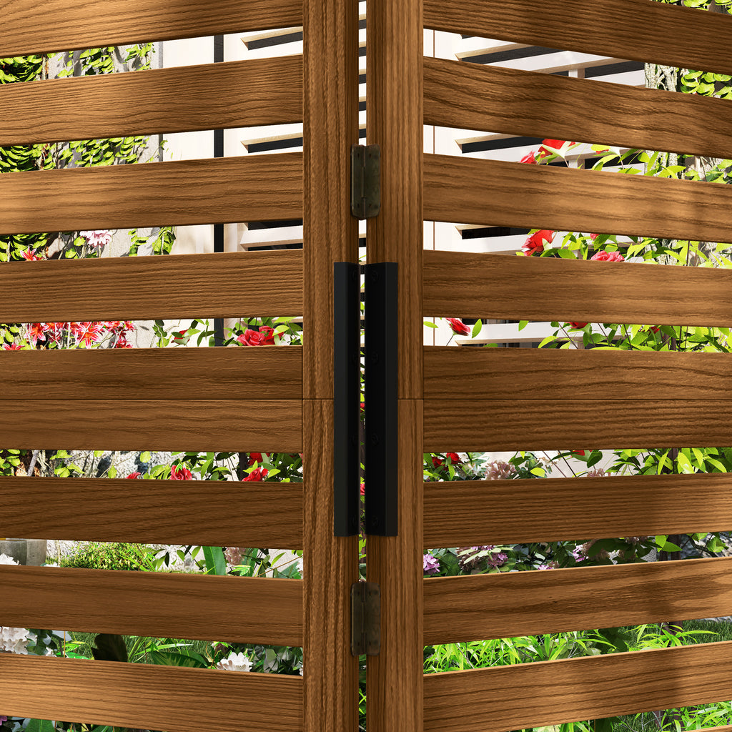 62.5" x 19" x 66" Wood Panel Trellis w/ 4 Planter Box Raised Bed for Garden Natural Wood