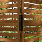 62.5" x 19" x 66" Wood Panel Trellis w/ 4 Planter Box Raised Bed for Garden Natural Wood
