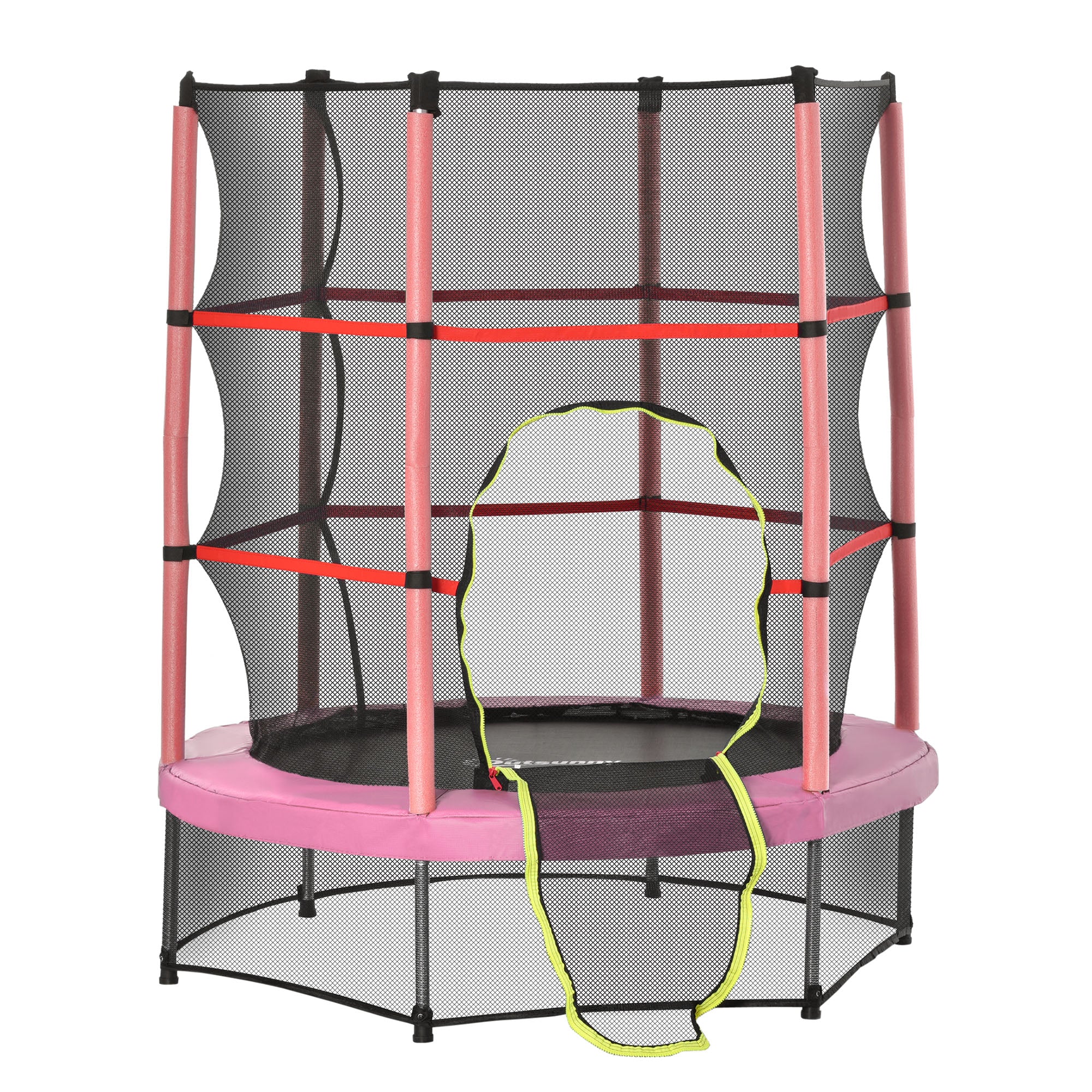 Φ5FT Kids Trampoline with Enclosure Net for Age 3 to 6 Years Pink