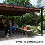 13' x 13' Aluminum Retractable Pergola Canopy, Outdoor Pergola for Garden, Patio, Backyard, Deck, Brown