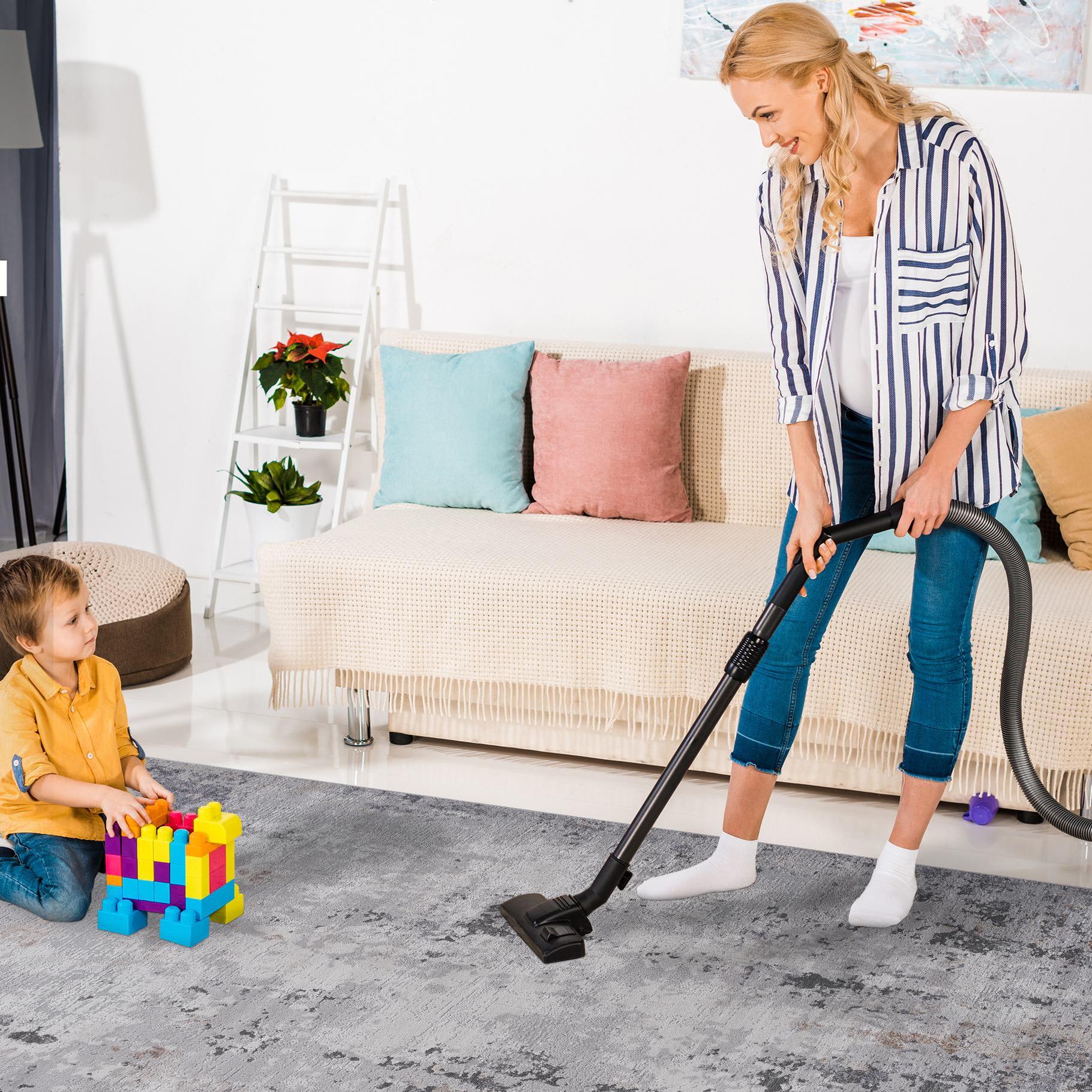 Naar 5x7 Abstract Stain-Resistant Area Rug with Non-Shedding Design, Kid and Pet-Friendly Carpet, 90" L x 63" W x 0.35" H, Ivory+Taupe