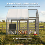 Large Wooden Chicken Coop for 8-10 Hens, Walk-in Chicken Run with Waterproof Cover, Nesting Boxes and Perches