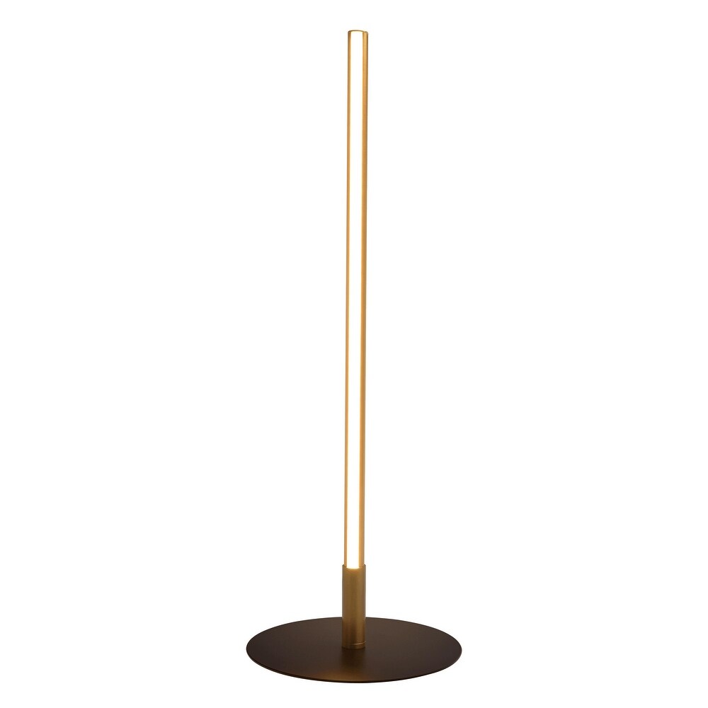LED Table Lamp with On/Off Switch, Round Metal Base, Energy-Efficient Lighting, Ideal for Home Decor, 7" L x 7" W x 19" H, Black+Gold